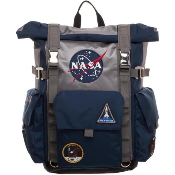 Unisex Backpack Roll Top Built Up Laptop Bag - Picture 2 of 5